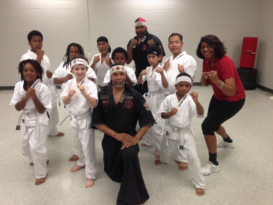 Newsome kicks and punches her way through the Linwood YMCA Karate class